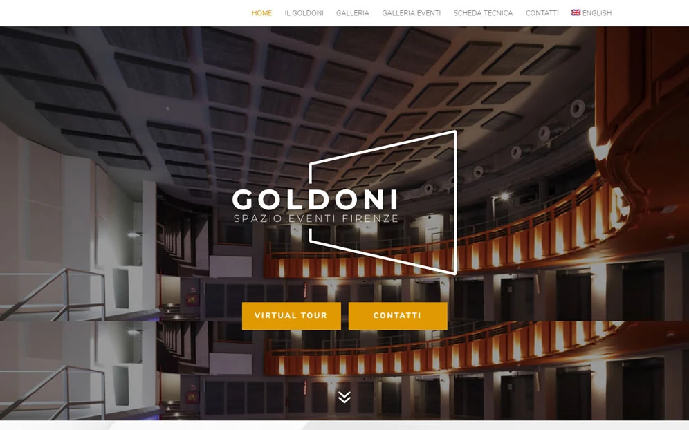 Sito web Goldoni Spazio Eventi realizzato da Neotek
