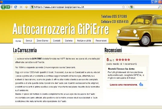 Realizzazione siti web a Firenze: sito Carrozzeria GiPiErre