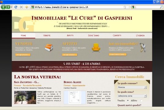 Realizzazione siti web a Firenze: sito Immobiliare Le Cure