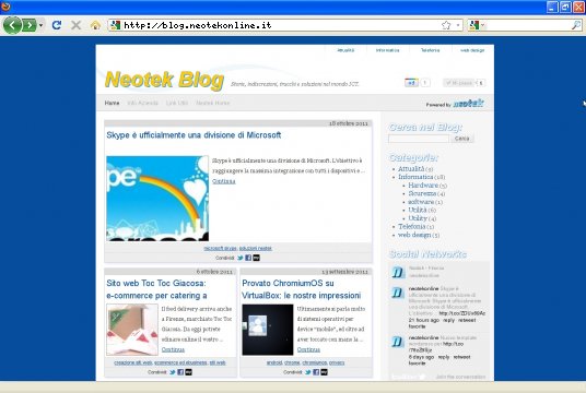 Realizzazione siti web a Firenze: sito Neotek Blog 2011/2012