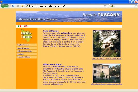 Realizzazione siti web a Firenze: sito Rentals Tuscany