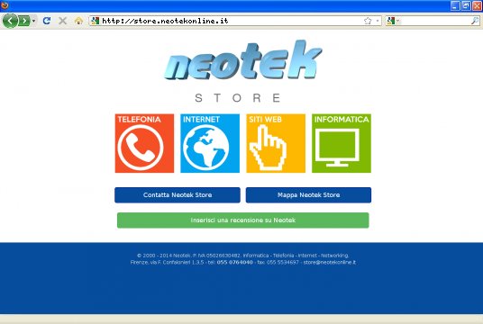 Realizzazione siti web a Firenze: sito Neotek STORE